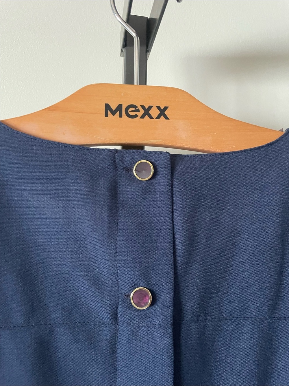 Vintage 100% Wool Shirt Top Blouse By Hobnobber Canada Blue Batwing Sleeve - Picture 4 of 7